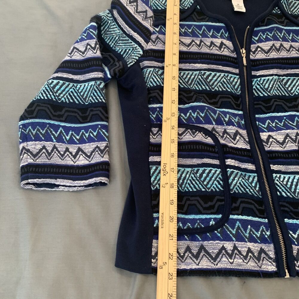 Ruby Rd Sweater Womens 10 Zip Up Geometric Pattern Pockets Jacket - Picture 5 of 7